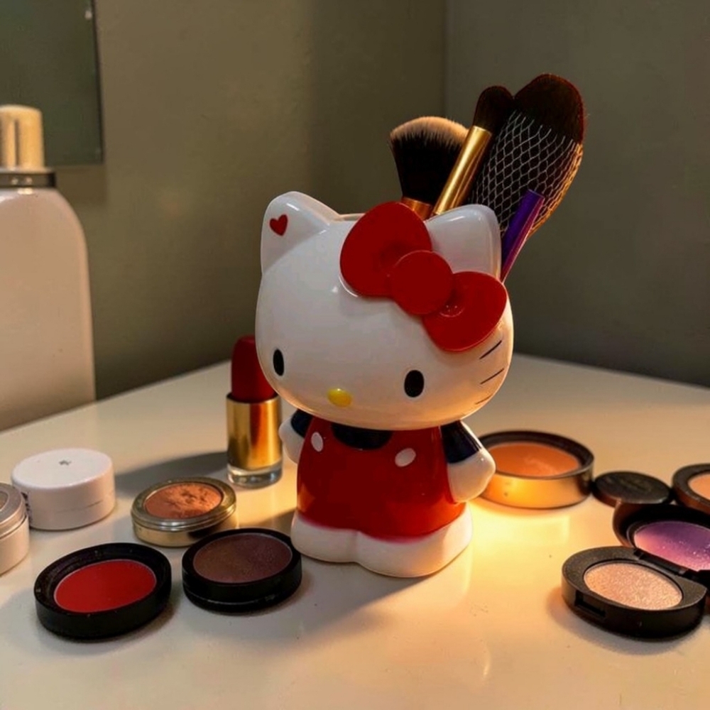 Hello Kitty Sanrio Desk Organizer Container Makeup Brush Holder